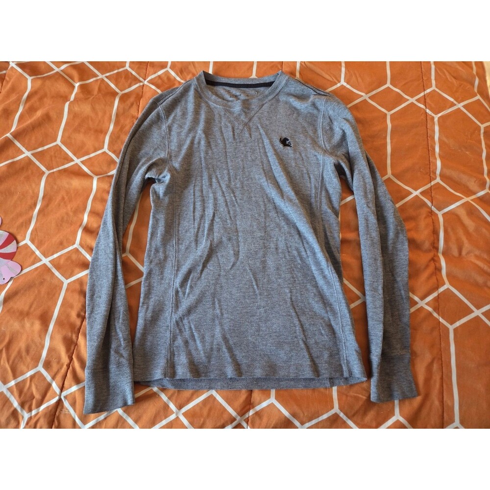 Express Waffle Gray Crew Neck Men's Long Sleeve T-Shirt XS RN 55285